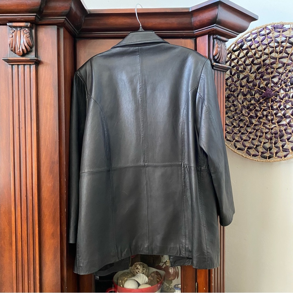 Leather Elements Black Soft Leather Jacket Size L… - image 4